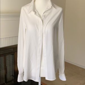 White polyester button up